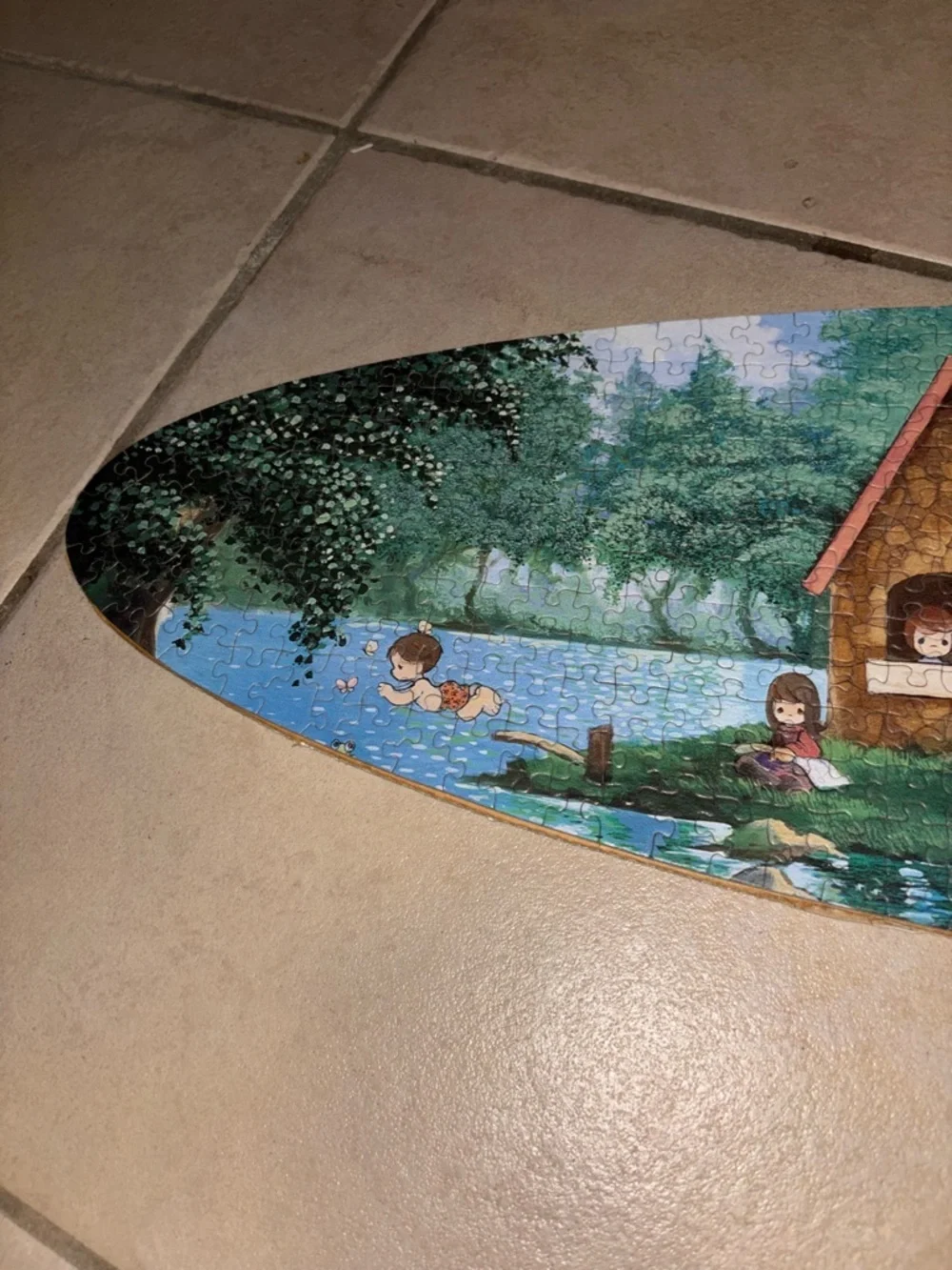 Vintage 1995 Display Puzzle Precious Moments Grandpa's Island Spring Panorama